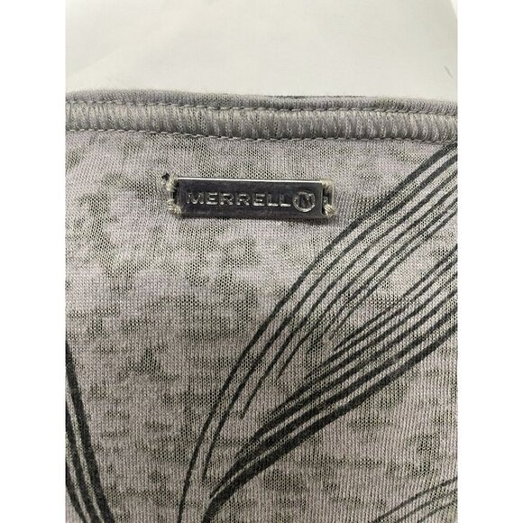 Merrell Opti-Wick Dress Women's Small Grey Short Sleeve V Neck Lined Athletic - Picture 16 of 16